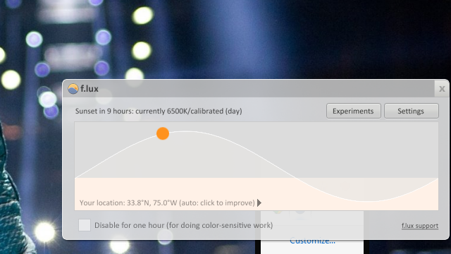 f.lux App UI